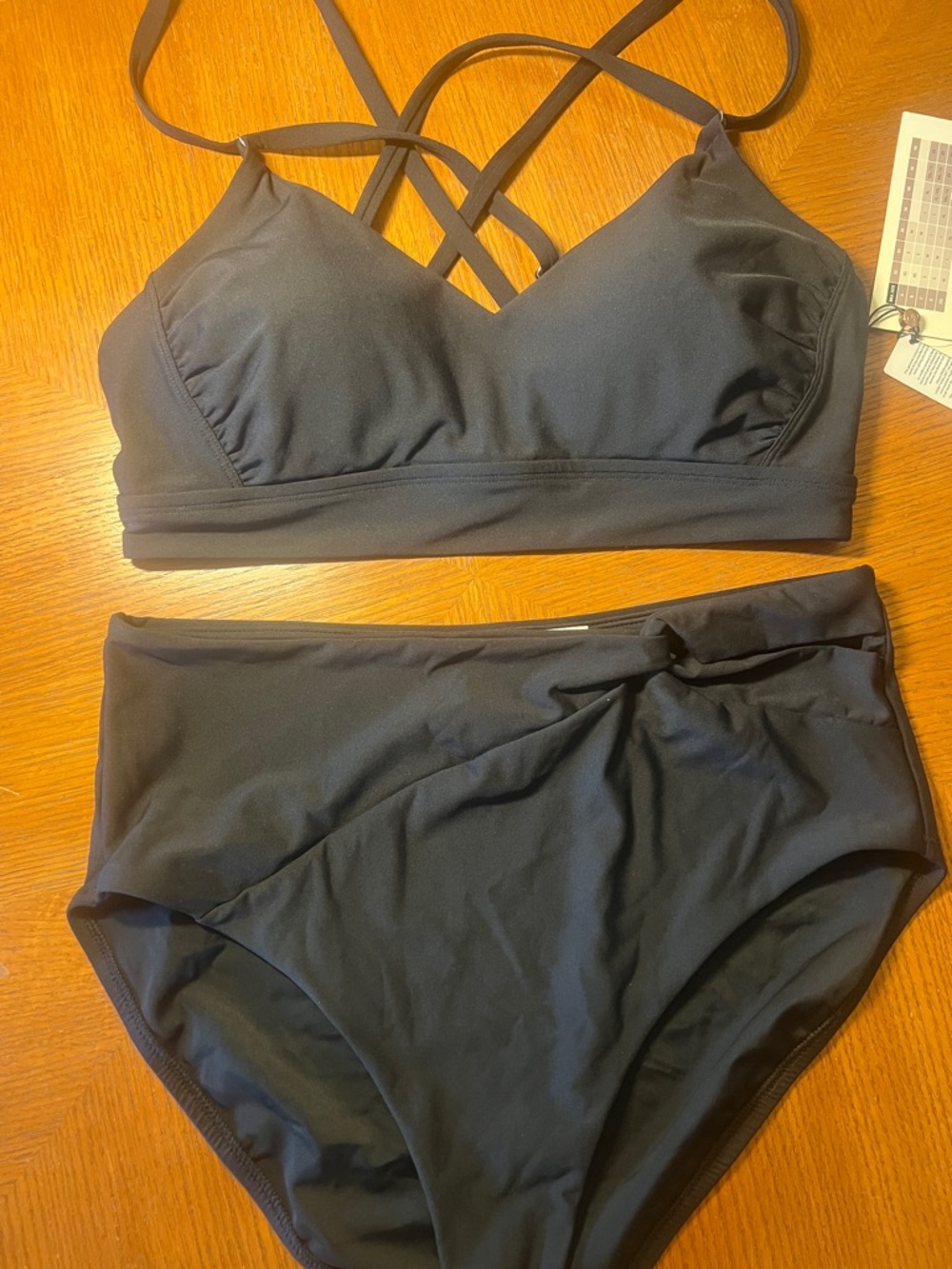 CALIA by Carrie Underwood Navy-Black Strappy Two-Piece Bikini - Picture 2 of 7